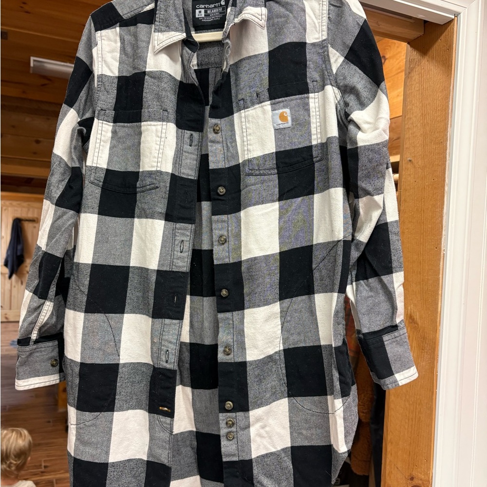 Carhartt Black and White Checkered Shirt Jacket